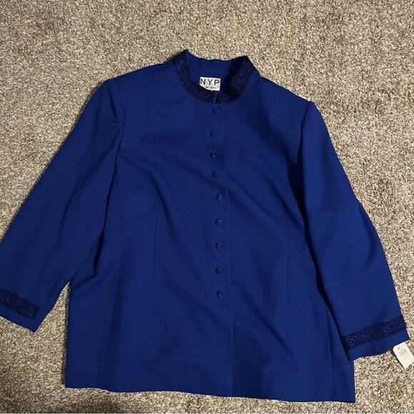 NYP SUITS Plus Size 34W Blue Blazer - Picture 1 of 10